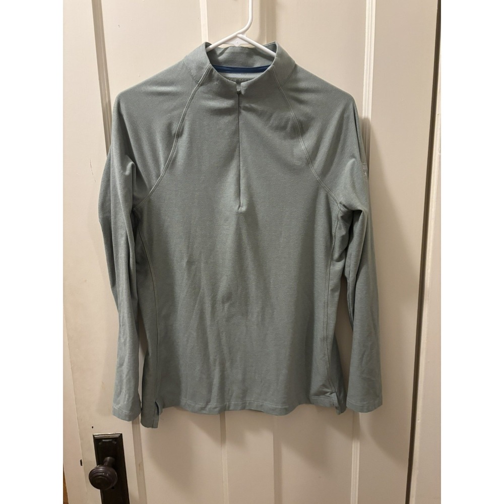 Peter Millar Quarter Zip Womens Medium Heather Green Pullover Golf Stretch